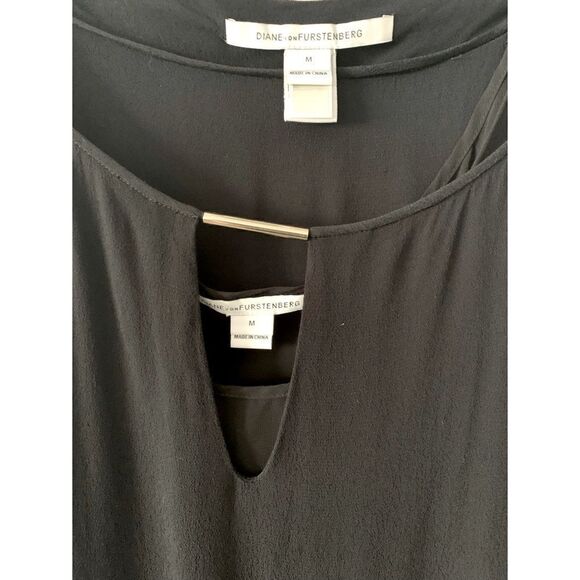 Diane Von Furstenberg Beonica Black Jersey Shift Dress Medium - Picture 7 of 9